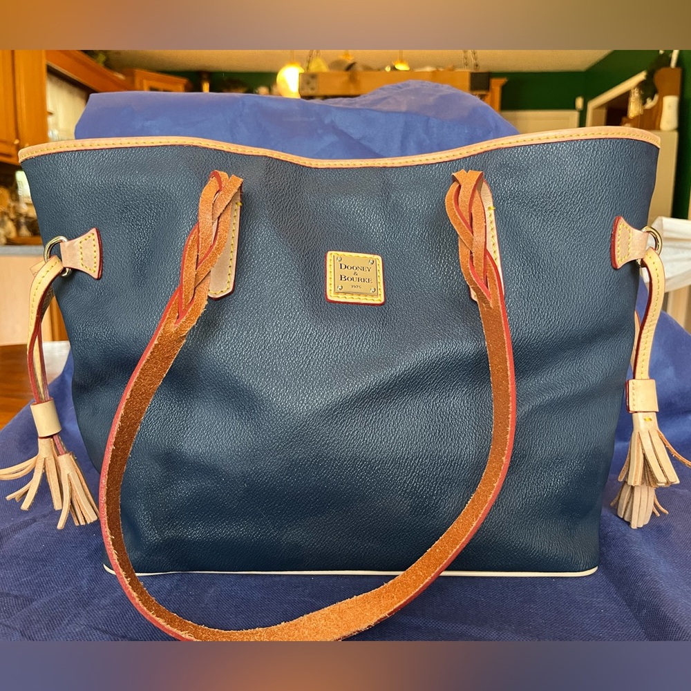 Dooney & Bourke Navy and Tan Tote Bag
